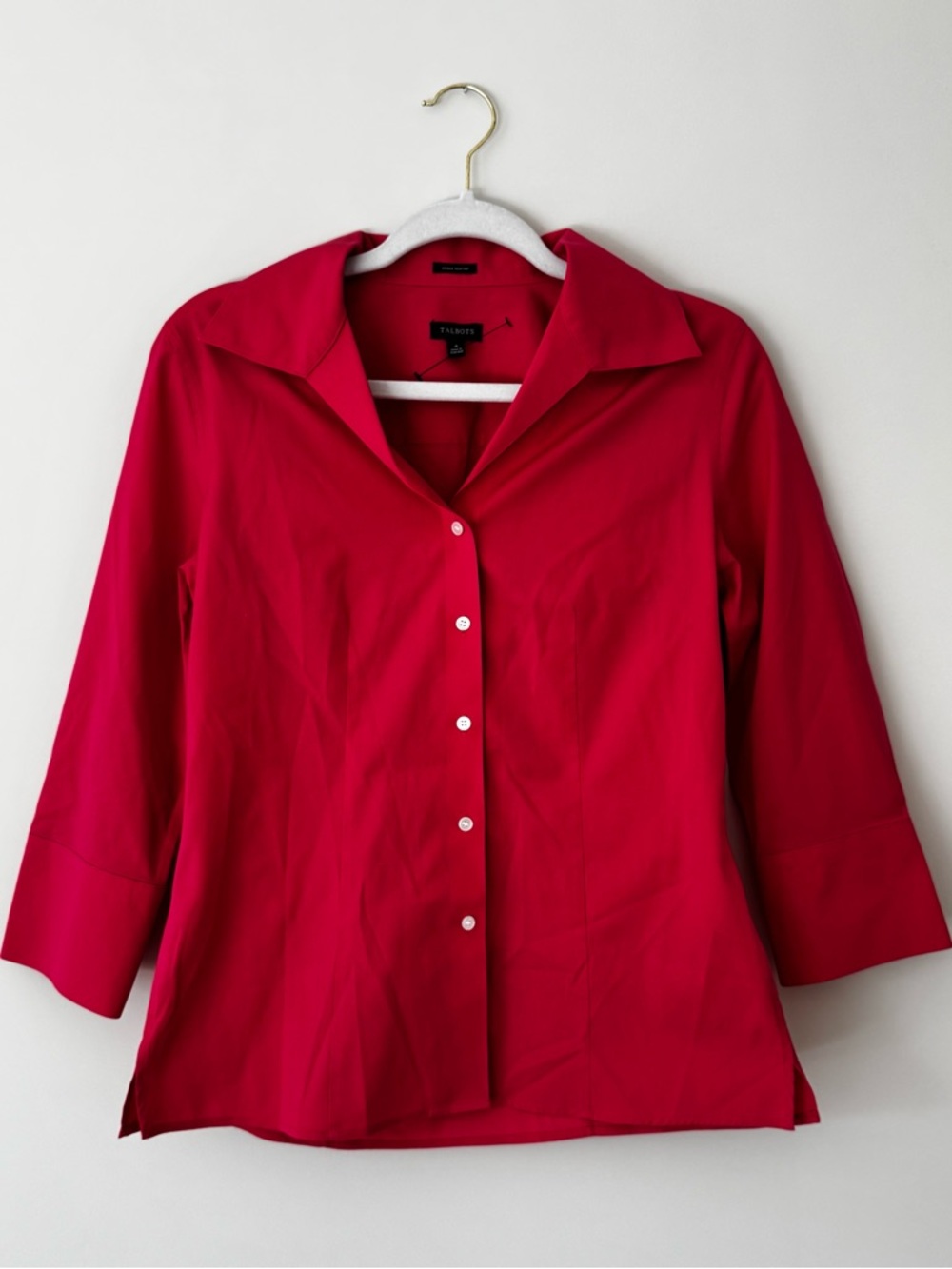 NWOT Talbots Wrinkle Resistant Cotton Button Down Shirt, Pink – Size 4 (Small)